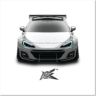 subaru brz wide white Posters and Art